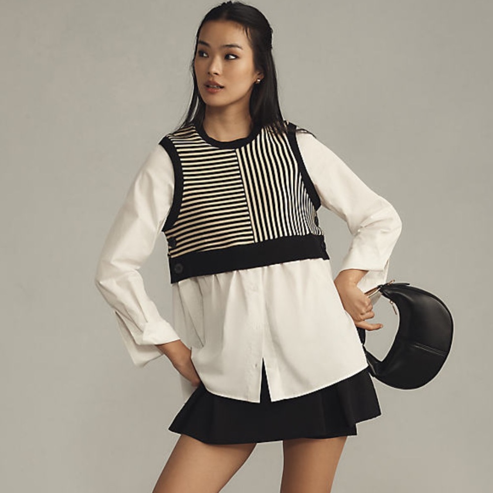 NWT Anthropologie Maeve twofer‎ sweater vest top